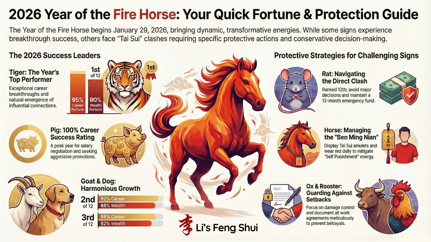 2026 Year of Fire Horse Fortune Guide - Zodiac fortune predictions for all 12 signs